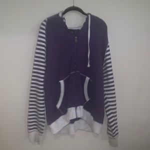 Purple Striped Hoodie